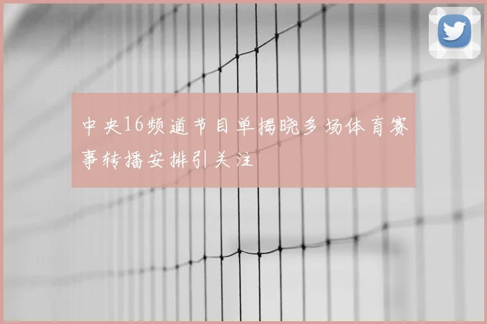 中央16频道节目单揭晓多场体育赛事转播安排引关注